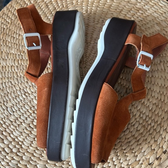 Camper Dessa Women's Size 41/10 Leather  Platform Sandals Shoes Orange Brown - Picture 5 of 9